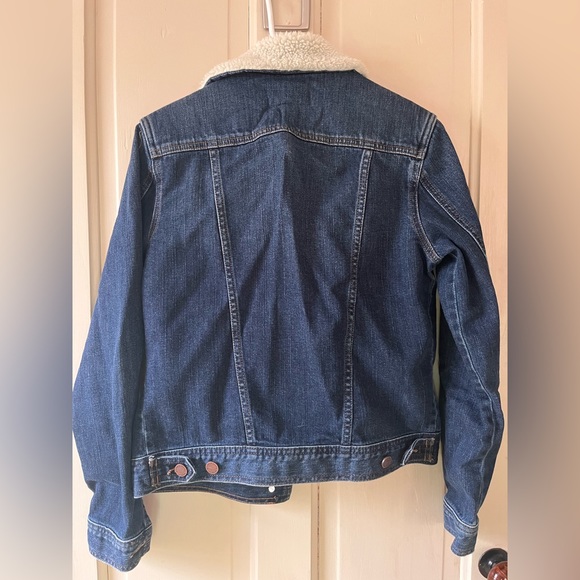 Articles of Society Dark Denim Jacket with Shearling Collar and Trim -Small - Picture 10 of 10